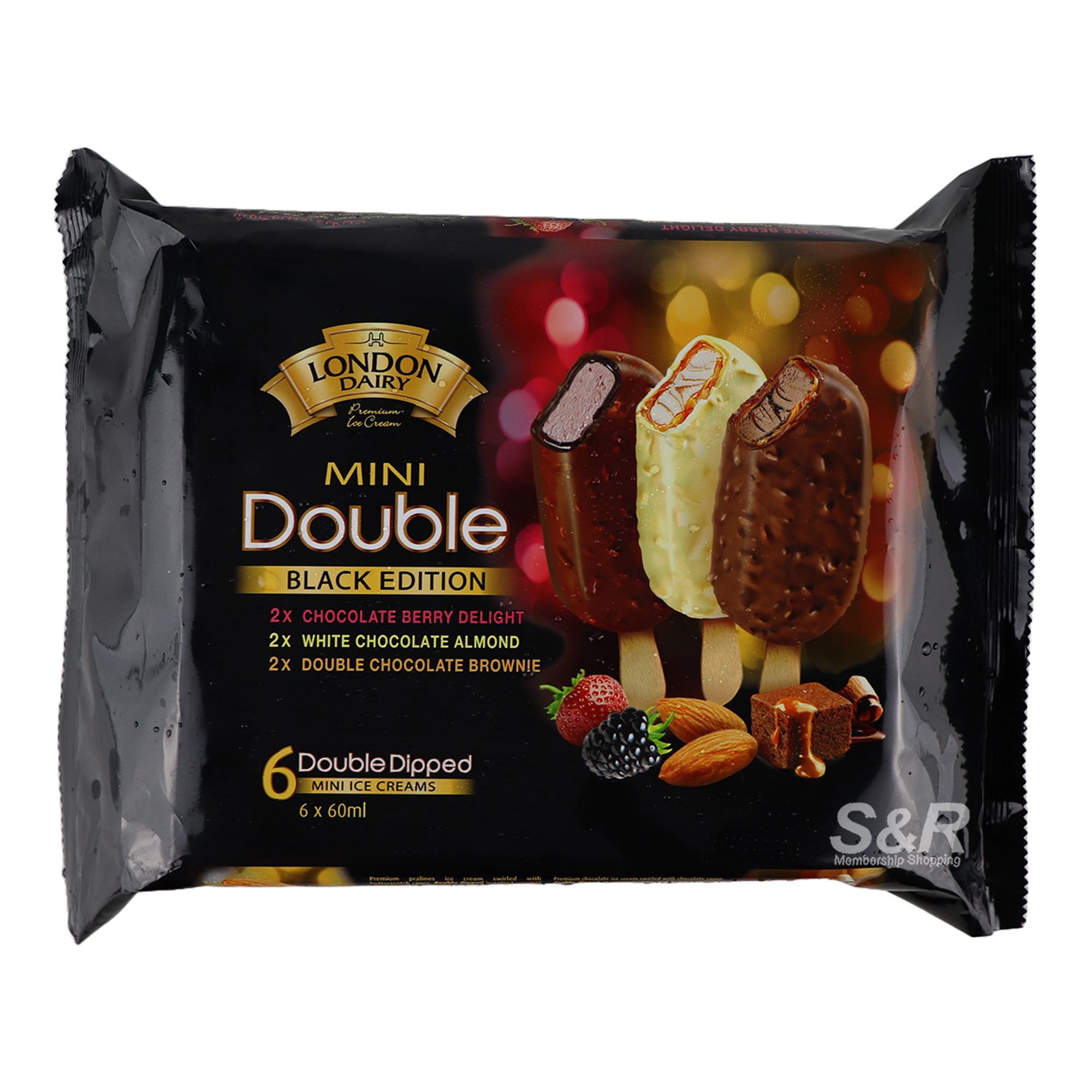 London Dairy Premium Ice Cream Mini Double Black Edition 6pcs